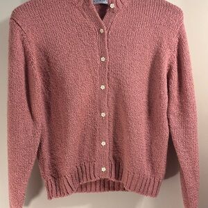 Vintage Northern Isles Knit pink Sweater Cardigan